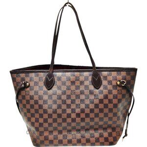 228640AU (X6) Louis Vuitton Tote Bag Neverfull MM Brown Damier